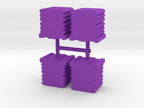 meeple crate token, bundles, 4-set in Purple Processed Versatile Plastic