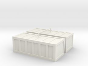 HO/OO Cargo Car Large Metal Boxes set of 2 in White Natural Versatile Plastic