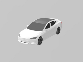 Tesla Model S 1/72 in White Natural Versatile Plastic