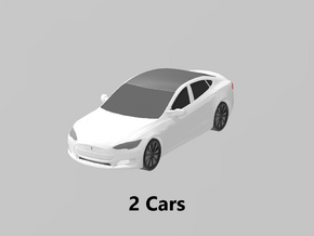 Tesla Model S (x2) 1/220 in Tan Fine Detail Plastic