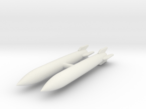 B-61 Nuclear Bomb in White Natural Versatile Plastic: 1:72