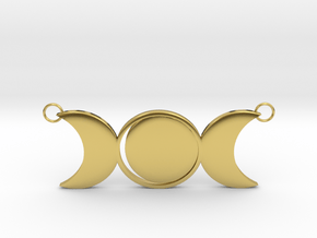 Tri-Moon Pendant 30x12mm in Polished Brass
