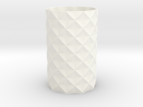 Patterned Mathematical Vase (100mmx60mm) in White Processed Versatile Plastic