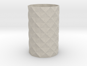 Patterned Mathematical Vase (100mmx60mm) in Natural Sandstone