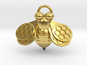 Small Bumblebee 18x15mm  in Polished Brass