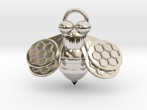 Small Bumblebee 18x15mm  in Rhodium Plated Brass