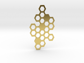 Honeycomb Necklace 50x27mm  in Polished Brass