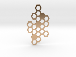 Honeycomb Necklace 50x27mm  in Polished Bronze