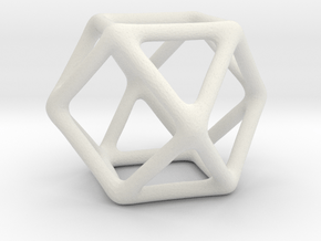 Polyhedral Jewelry: Cuboctahedron in White Natural Versatile Plastic