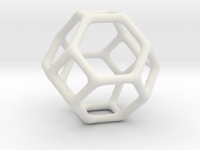 Polyhedral Jewelry: Truncated Octahedron in White Natural Versatile Plastic