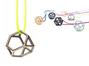 Polyhedral Jewelry: Truncated Tetrahedron in Polished Bronzed Silver Steel