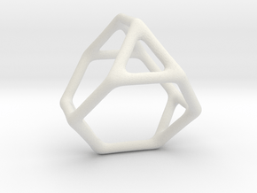 Polyhedral Jewelry: Truncated Tetrahedron in White Natural Versatile Plastic