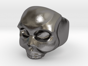 Half Skull ring in Polished Nickel Steel