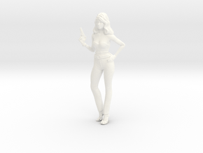 Charlies Angels - Cheryl w/ Gun in White Processed Versatile Plastic