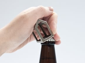 Open Huis Bottle opener in Polished Bronzed Silver Steel