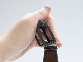 Open Huis Bottle Opener - Klokgevel in Polished Bronze Steel