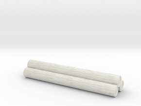 HO/OO Spoked Flatcar Log Load v1 Fused in White Natural Versatile Plastic