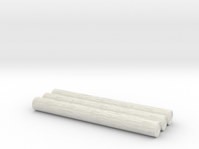 HO/OO Spoked Flatcar Log Load v1 Separated in White Natural Versatile Plastic