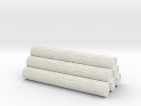 HO/OO 7-Plank wagon Log load fused in White Natural Versatile Plastic