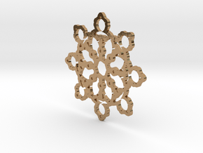 Mandelbrot Web Pendant 2 in Polished Brass