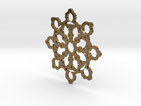 Mandelbrot Web Pendant 2 in Polished Bronze