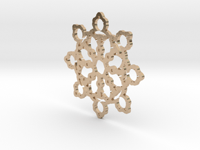 Mandelbrot Web Pendant 2 in 14k Rose Gold Plated Brass