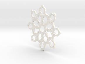 Mandelbrot Web Pendant 2 in White Processed Versatile Plastic