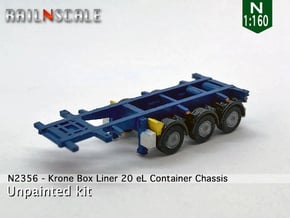 Krone Box Liner eL 20 Container chassis (N 1:160) in Tan Fine Detail Plastic