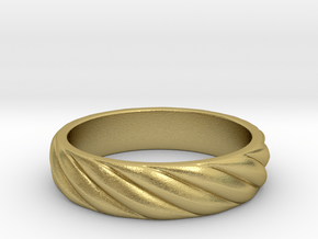 Diagonal Stripes Ring in Natural Brass: 4 / 46.5