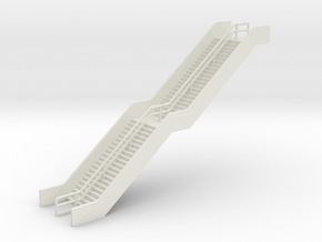 N Scale Station Stairs H55mm in White Natural Versatile Plastic