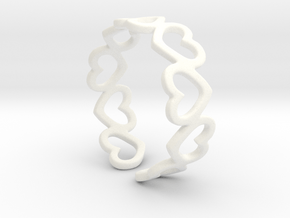 Heart Ring in White Processed Versatile Plastic