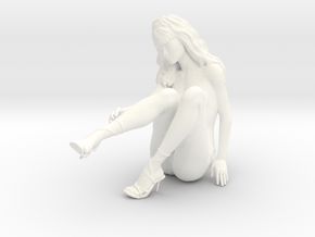 Nude woman seated in White Processed Versatile Plastic