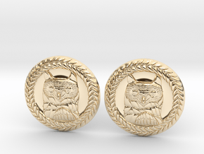 Owl Cufflinks 1 in 14K Yellow Gold