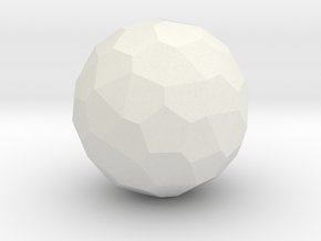 Biscribed Orthotruncated Propello Icosahedron 1 in in White Natural Versatile Plastic