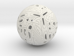 Dodecahedron Autologlyph in White Natural Versatile Plastic