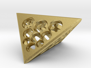 Modern tetrahedron chain ornament in Natural Brass