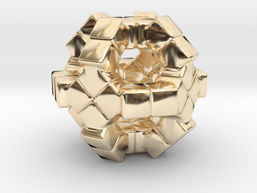 Pendant tetra ball shape in 14k Gold Plated Brass: Medium