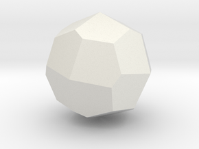 Biscribed Pentagonal Icositetrahedron (Dextro) 1in in White Natural Versatile Plastic