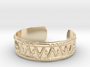 Cuff - Dots and Dashes M/L in 14k Gold Plated Brass: Large