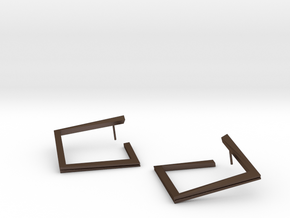 square earring in Polished Bronze Steel