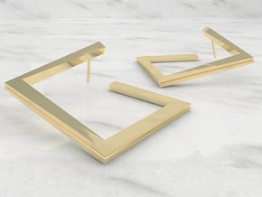 square earring in 14K Yellow Gold