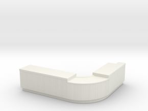Curved Bar Counter 1/87 in White Natural Versatile Plastic