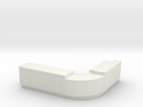 Curved Bar Counter 1/72 in White Natural Versatile Plastic