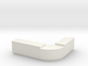 Curved Bar Counter 1/48 in White Natural Versatile Plastic