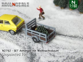 SET Anhänger mit Weihnachtsbaum (N 1:160)  in Smooth Fine Detail Plastic