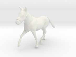 HO Scale Trotting Mule in White Natural Versatile Plastic