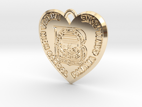Balboa High School Panama Canal Zone Heart Pendant in 14k Gold Plated Brass