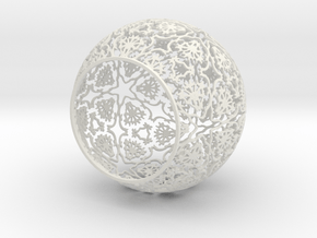 Pedal Pattern Globe in White Natural Versatile Plastic: Small