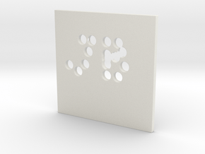 JB Initials  in White Natural Versatile Plastic: Small