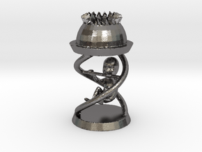 Expectant Chess Queen in Polished Nickel Steel